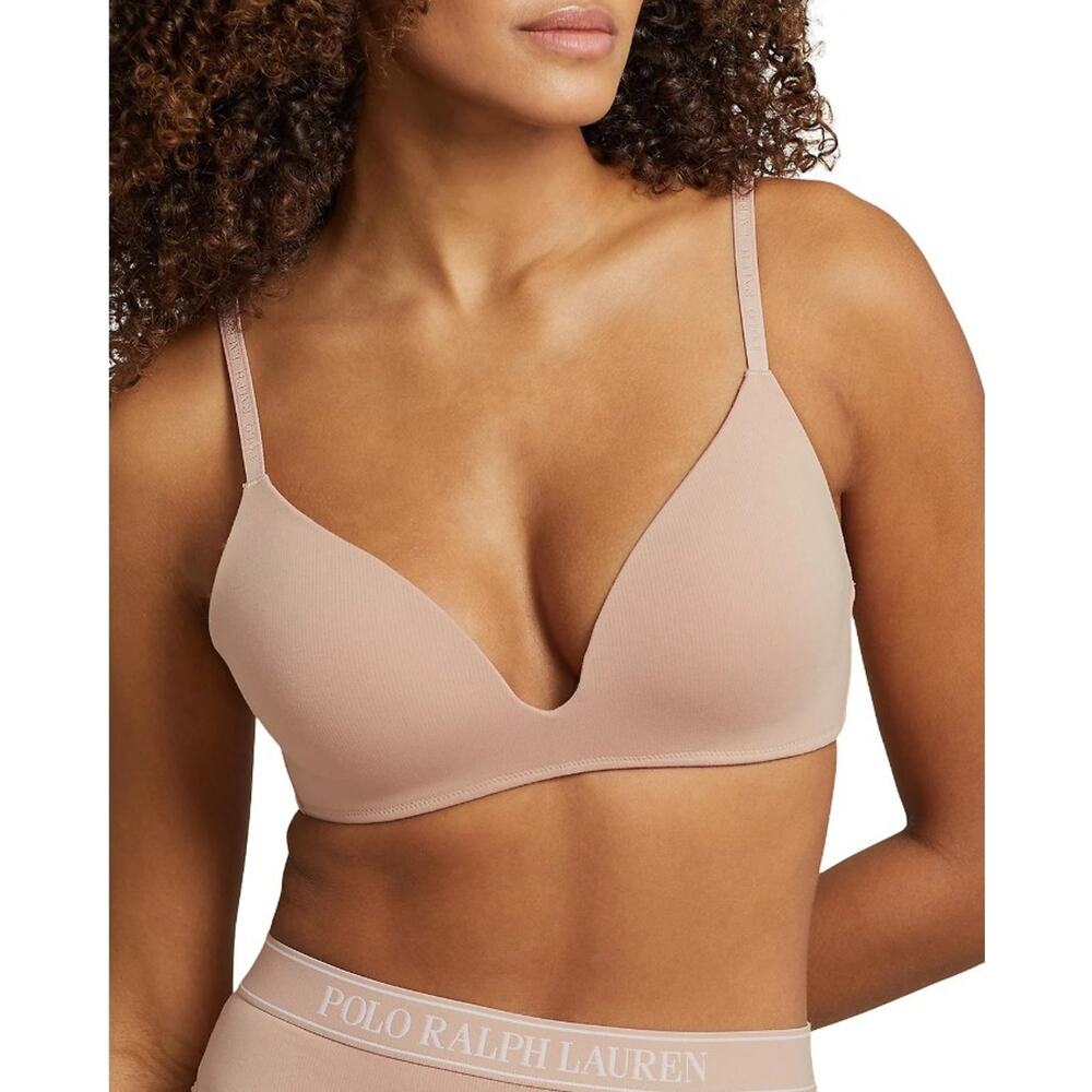 Polo Ralph Lauren Wireless Plunge Bra  Multiple Sizes Clay New
